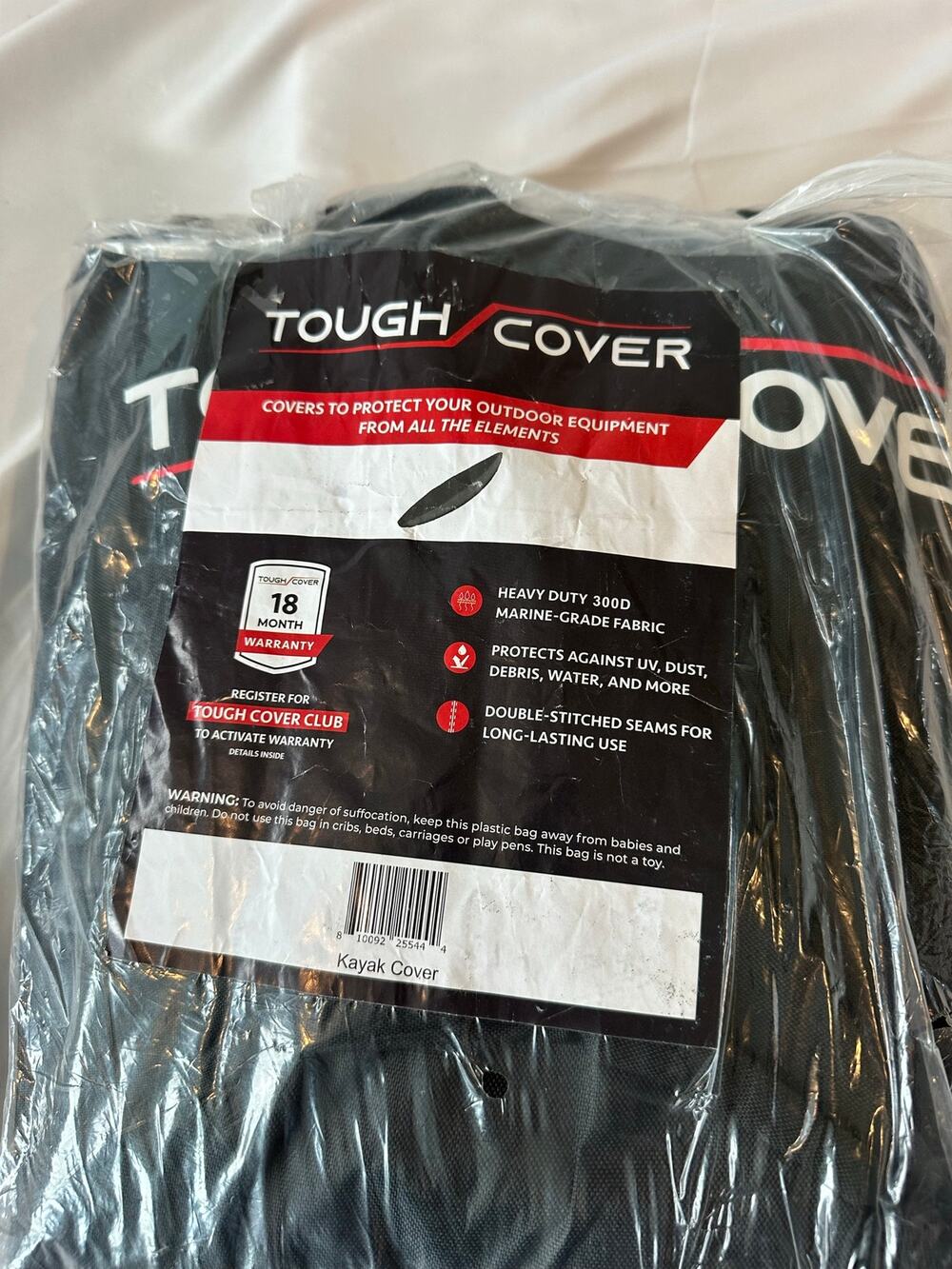 Tough Cover Kayak Cover HeavyDuty 300D Waterproof UV Protection 9.5ft - 12ft NIP